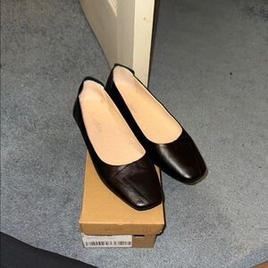 Black Leather Women's Flats